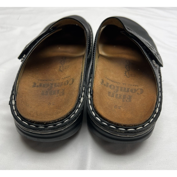 Finn Comfort 39 Clog Shoes Women's 8 Black Leather Mary Jane Slip On Adjustable - Picture 6 of 10